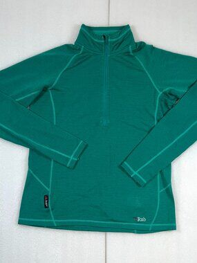 Rab Polartec Women's Size XL 16uk Pull Over Waffle Fleece 1/2 Zip Midlayer Teal
